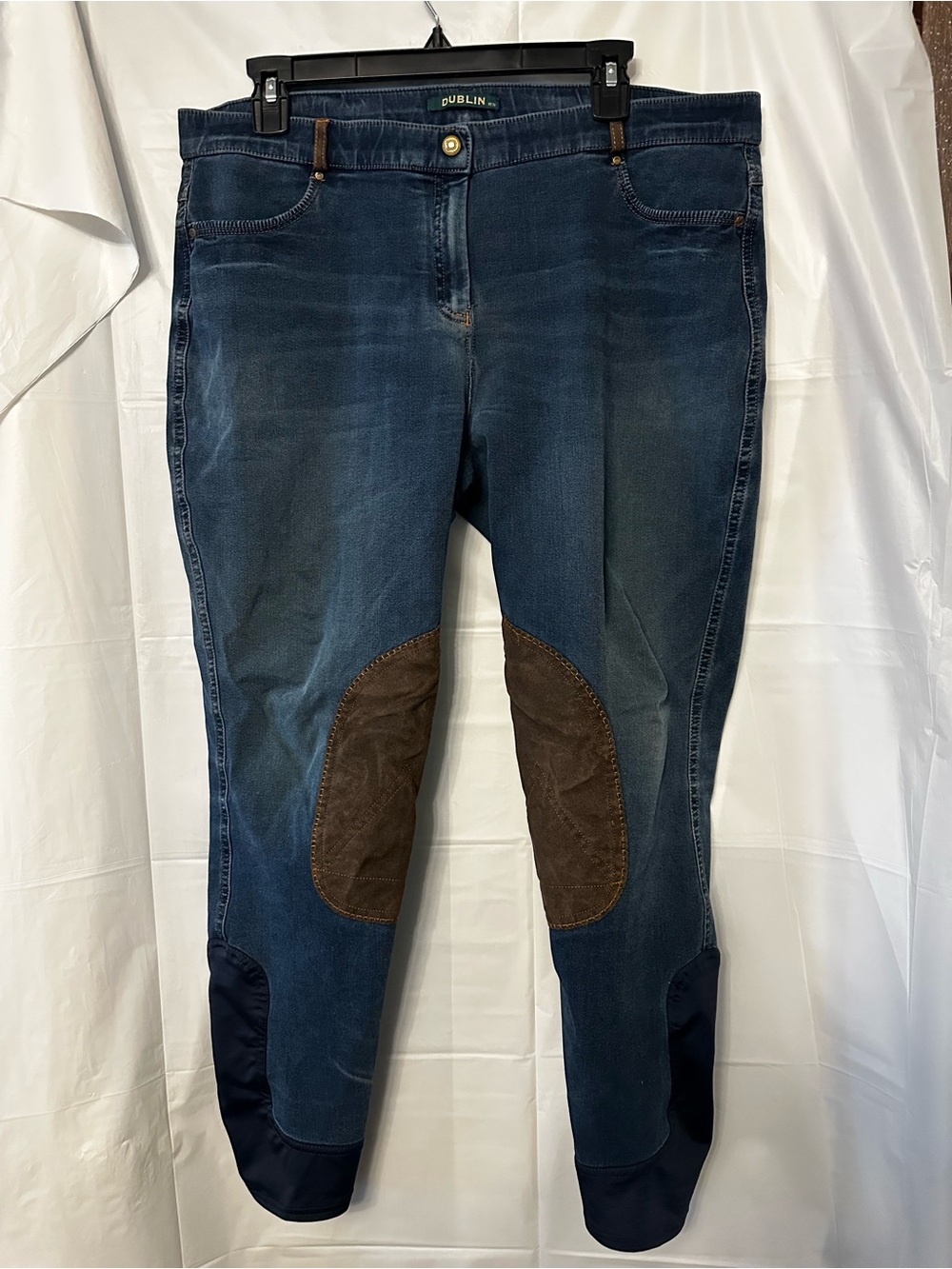 Dublin Shona Knee Patch Denim Breeches size 18